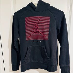 Jordan Black and Red Logo Hoodie Youth medium